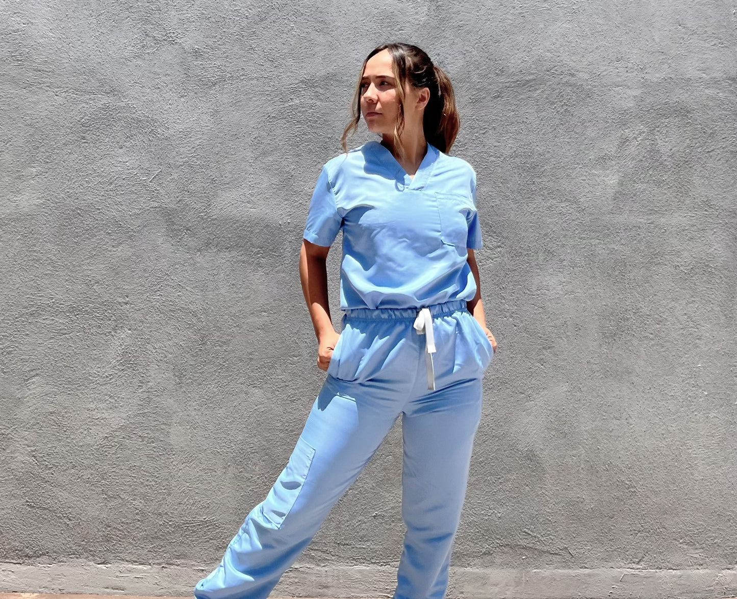 Classic Straight-Cut Baby Blue Woman