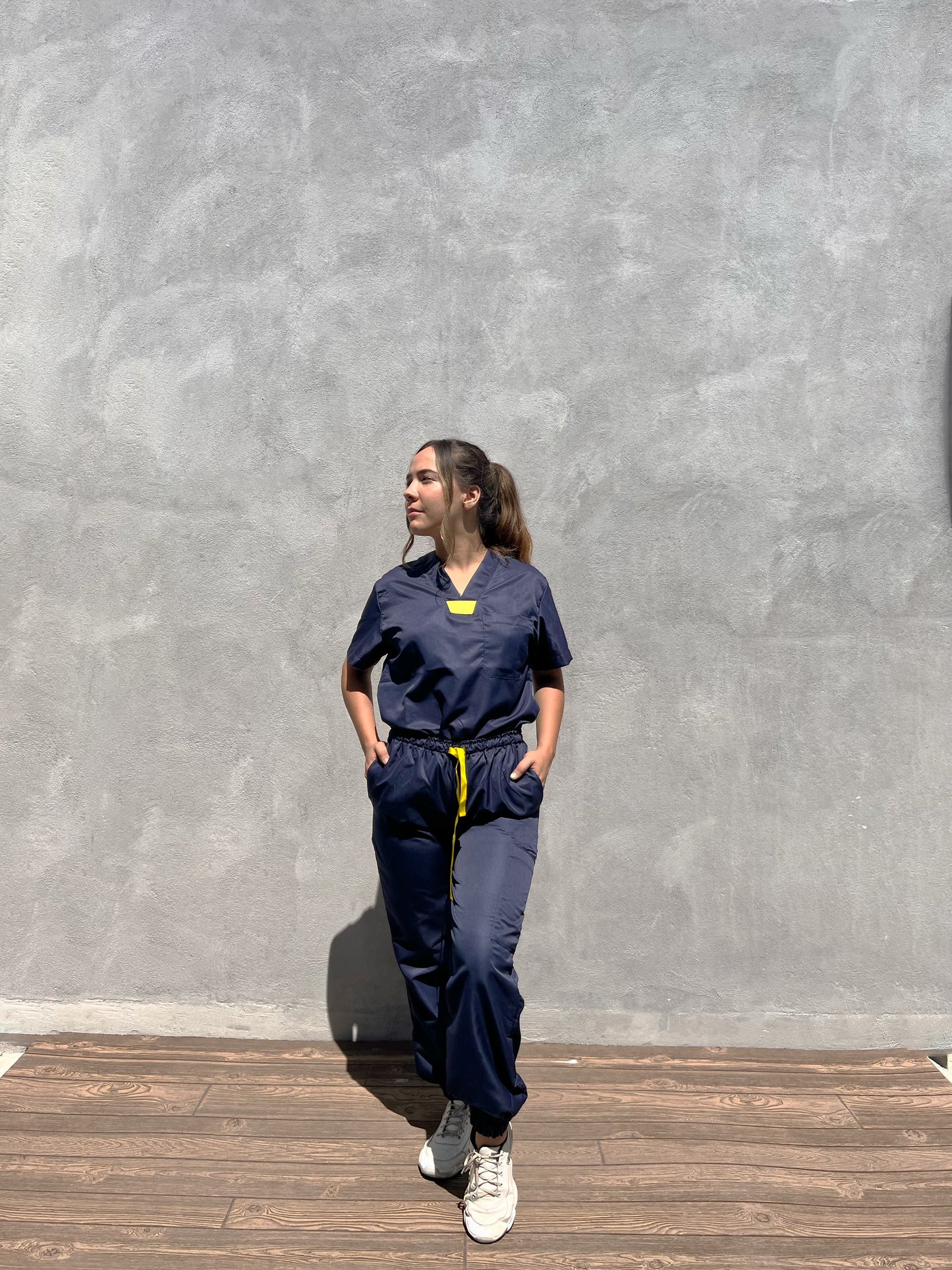 Classic Jogger Dark Blue & Yellow Woman