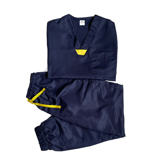 Classic Jogger Dark Blue & Yellow Woman